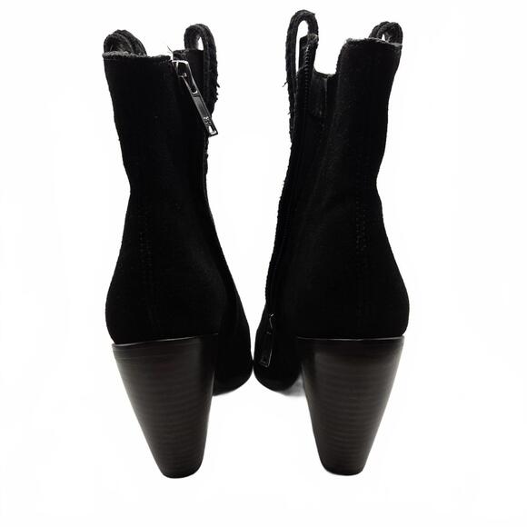 Sam Edelman Agnes Black Suede Western Booties Pointed Toe Block Heel Women’s 6M - Picture 4 of 8